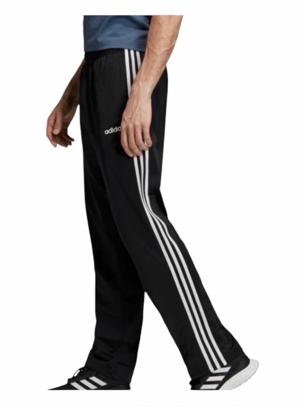 Adidas NWT Men’s Essentials 3 Stripe Running Pants Black W/White Stripe SZ Large - Picture 16 of 16